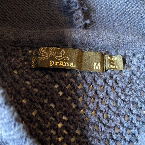 PrAna Sugar Beach Navy Blue Women's Sweater 100% Organic Cotton Beach Sz M EUC - Picture 7 of 10